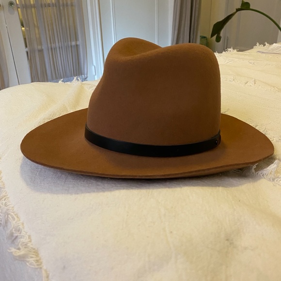 Rag & Bone Wool Leather Trimmed Fedora - Brown, S - Picture 3 of 3